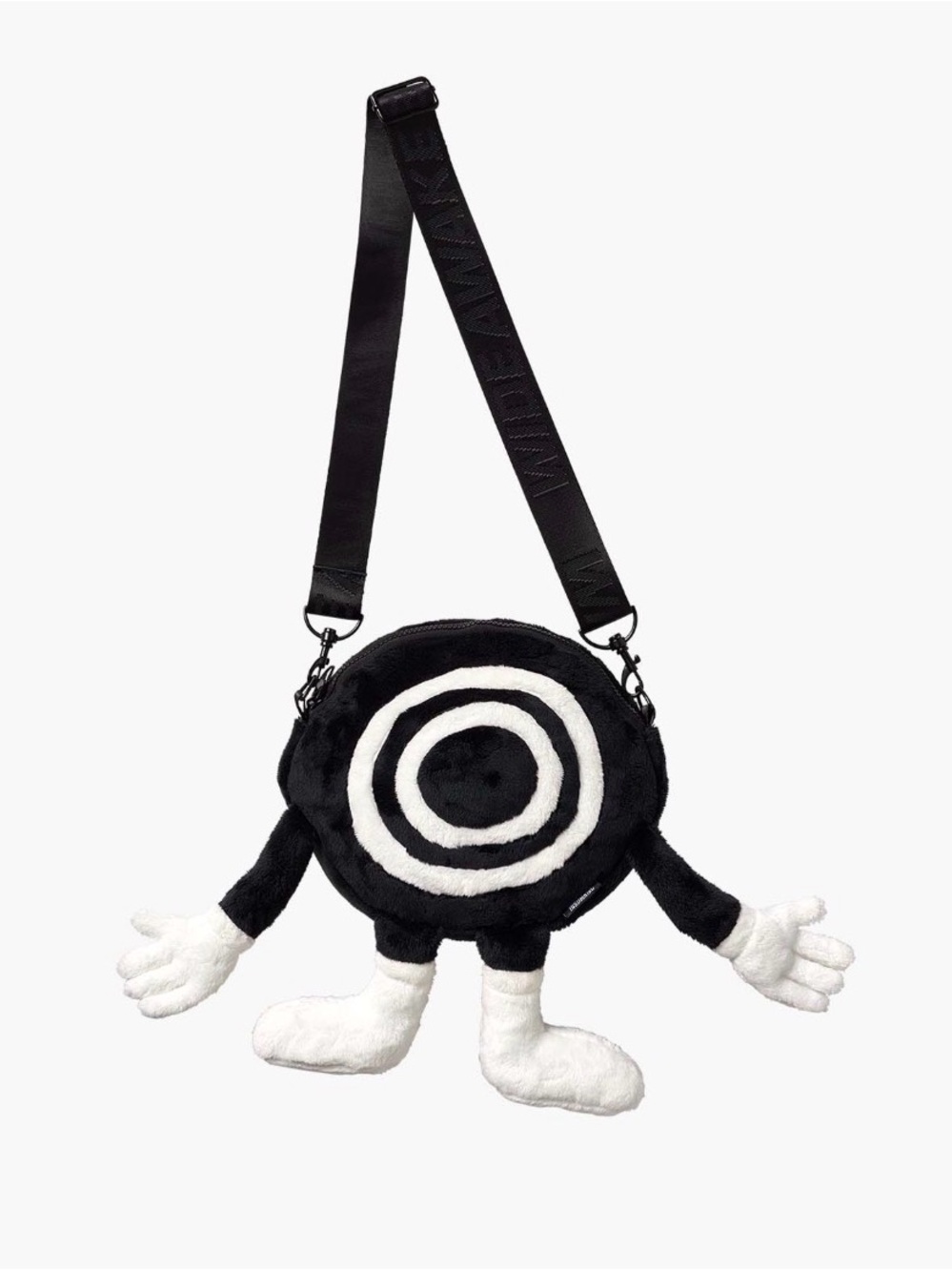 INSOMNIAC EYE GUY SHOULDER BAG Black & White Target Motif Crossbody Belt Ba